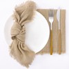 Socomi Handmade Cloth Napkins with Fringe Set of 8 Caramel