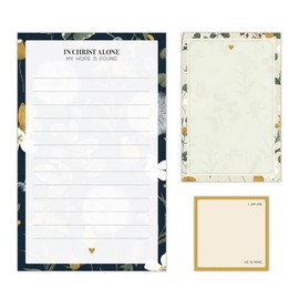Faithworks Christian Gifts-Large, Small and Self Stick 3-Piece Inspirational Notepad Set, in Christ Alone