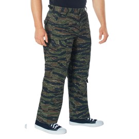Rothco Vintage Paratrooper Cargo Fatigue Pants – Tactical Outdoor Comfortable Casual, Tiger Stripe Camo, M