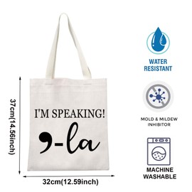 TOBGBE Support Comma La Quote President Gift for Women Vote Merchandise President Election for Zipper Bag (Speaing La Tote CA)