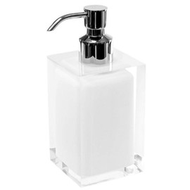 Gedy Rainbow Square Countertop Soap Dispenser, White
