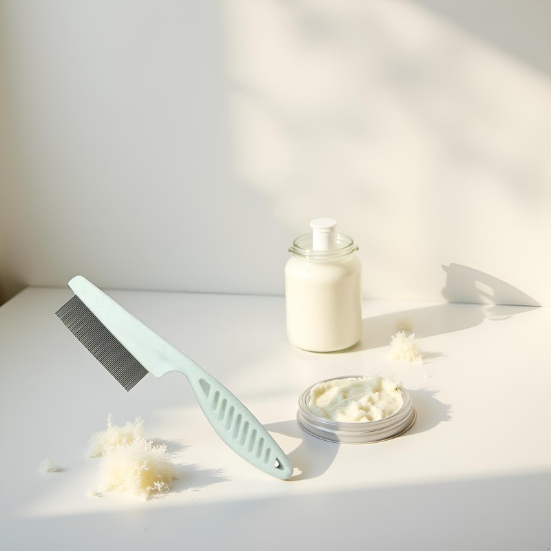White Long Handle Metal Hair Nit Comb Remove Head Nits