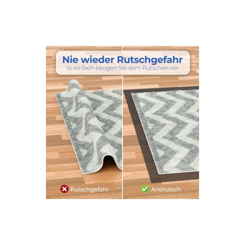 Alaskaprint Non-Slip Mat for Carpet 80 x 130 cm Black