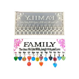 Family Birthday Calendar Wall Hanging Resin Mold, 12 inches, Monthly Reminder Board with Heart Charms, Wall Decoration Signs, epoxy Resin Silicone Mold