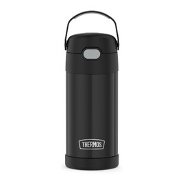 THERMOS FUNTAINER Botella de acero inoxidable con aislamiento al aspiradora para niños, de 12 onzas, color negro