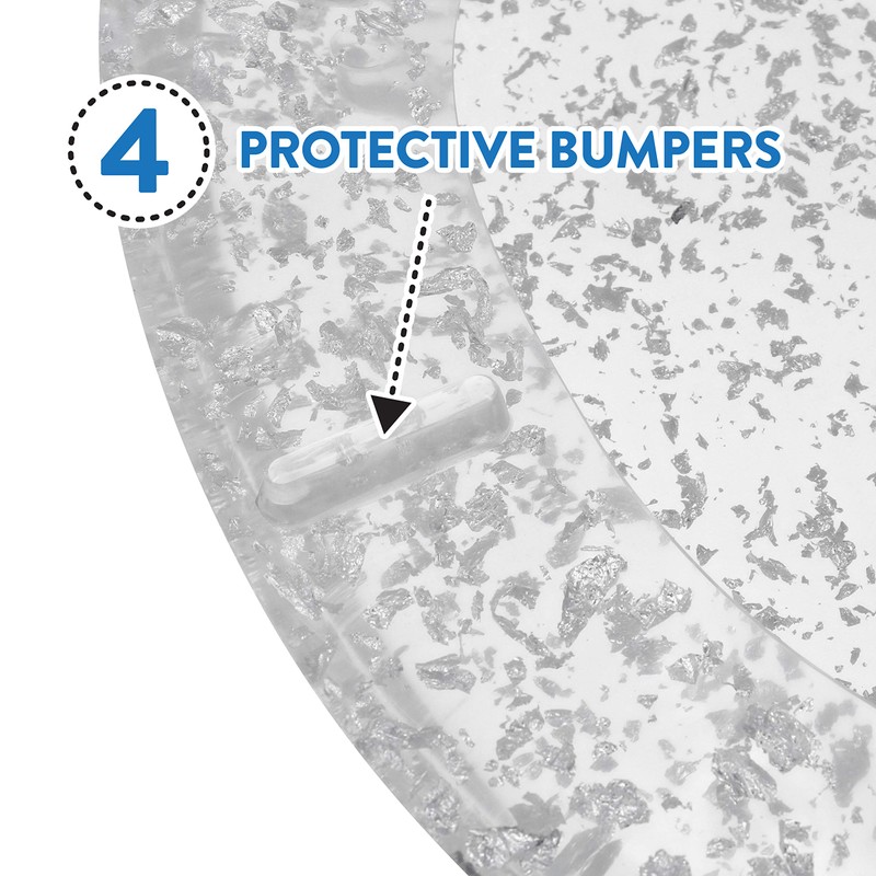 Ginsey Home Solutions Elongated Resin Toilet Seat, Silver Foil