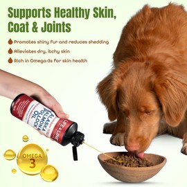 Lifeline Wild Alaskan Salmon Pollock | Omega-3 DHA & EPA Supplement for Dogs & Cats | Cold-Filtered Fish Oil for Brain, Eye & Heart Health | Moisture Replenishment for Pets | 26 oz