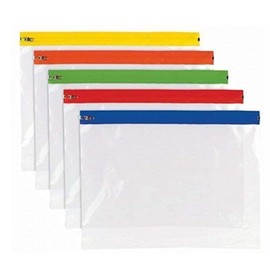 10 A5 Zipper Pouch Document Wallet - Assorted Color, Stylish File Storage Zip Bag - Waterproof, Ziplock Document Holder