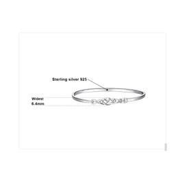 JewelryPalace Celtic Knot Open 925 Sterling Silver Bangle Rose Gold, Sterling Silver, Silver