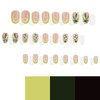 24 Pcs French Tip Press on Nails Medium Almond Butterfly