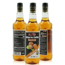 RIO Hazelnut Flavored Coffee Syrup 700ml – Warm and Nutty, Perfect for Hot or Iced Coffee and Desserts