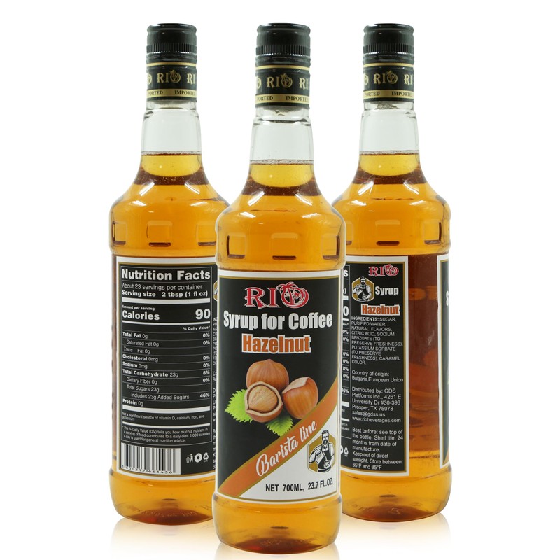 RIO Hazelnut Flavored Coffee Syrup 700ml – Warm and Nutty,