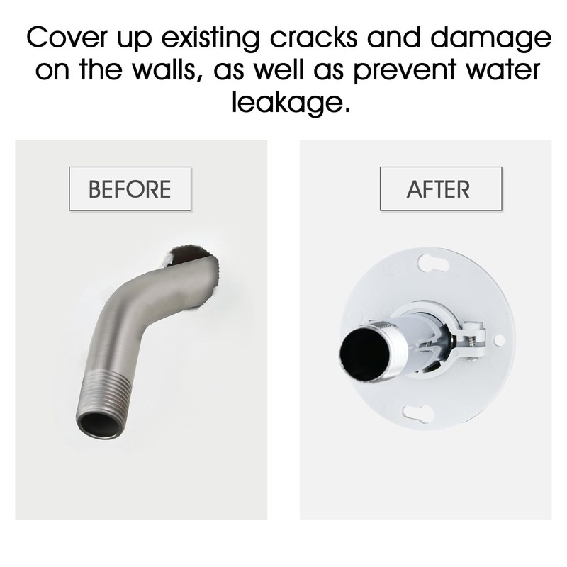 RAINREVIVE 3 Inch Shower Arm with Flange and Stabilizer Bracket,