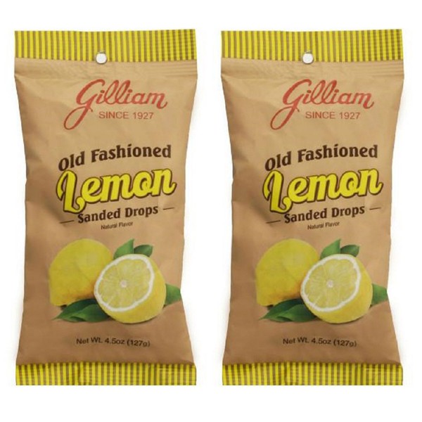 Gilliam Old Fashioned Candy Flavored Sanded Lemon Drops Pack of 2 (4.5 oz. Bag) (Lemon)