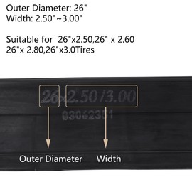 26 Inch Fat Tyre Inner Tube 26 x 2.50/3.00 Bicycle Inner Tube AV32 mm Schrader Valve, Compatible with 26 x 2.5 26 x 2.6 26 x 2.8 26 x 3 Fat Tire Mountain Bike Electric Bicycle Inner Tube with Tyre