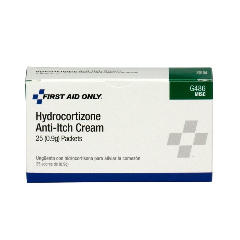First Aid Only G486 Hydrocortisone Cream Packets, 25 Count