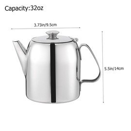 ABOOFAN Stainless Steel Teapot with Modern Design Kettle for Loose Tea Comfortable Handle Capacity for Family Use Easy to Clean Decorative Kitchen Essential