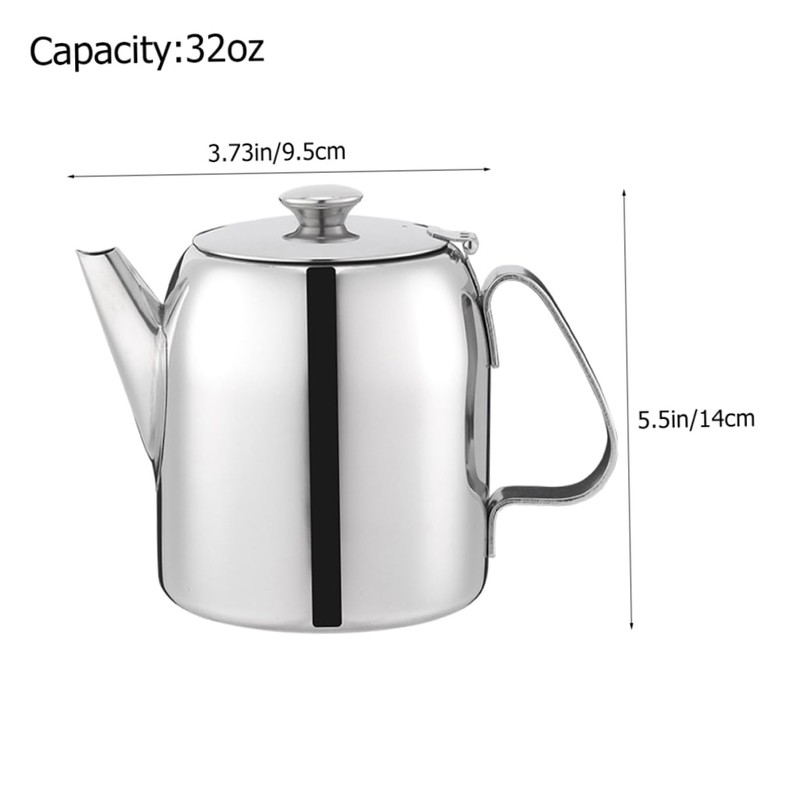 ABOOFAN Stainless Steel Teapot with Modern Design Kettle for Loose