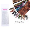 KZBTRBT Leopard Nail Foils, 10pcs Holographic Animal Design Stickers, Acrylic