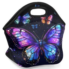 LLCXCSI Kids Lunch Box for Boys Girls Butterfly Insulated Neoprene Children Lunch Bags Sturdy Soft Bag & Reusable Cooler Lunch Thermal Meal Tote Kit for School