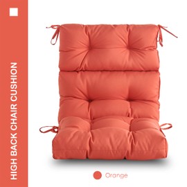 YOOZEKU Outdoor/Indoor High Back Chair Cushion,Waterproof All-Weather Stuffed High Rebound Foam Adirondack Chair Cushion,Seat/Back Chair Cushion for Outdoor Furniture,Orange