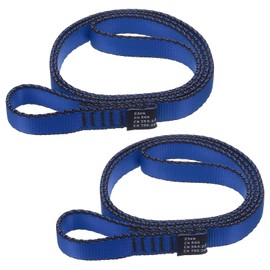 PATIKIL 2 Pack 24" Nylon Climbing Sling Strong Webbing Strap 18mm Rock Climbing Strap for Aerial Yoga Hammock Swing Blue
