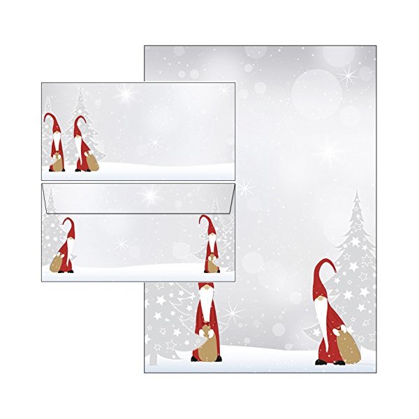 Christmas Gnome Set 100 Pieces 50 Sheets Writing Paper +