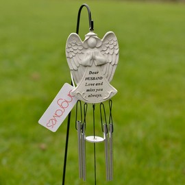 Dear Husband Guardian Angel Love & Miss You Graveside Memorial Wind Chime