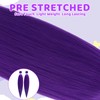 2 Purple Hair Extensions, 60cm Long Hair for Braiding, Hair