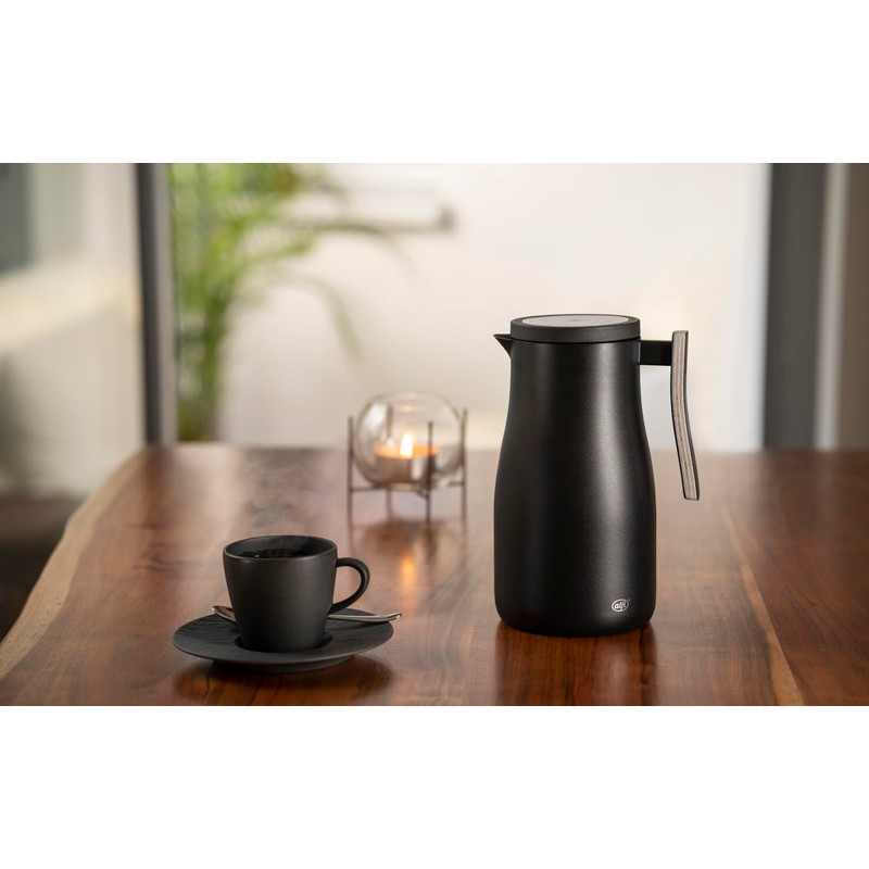 alfi Studio Allure 1.0 L Black Matt with Wooden Elements