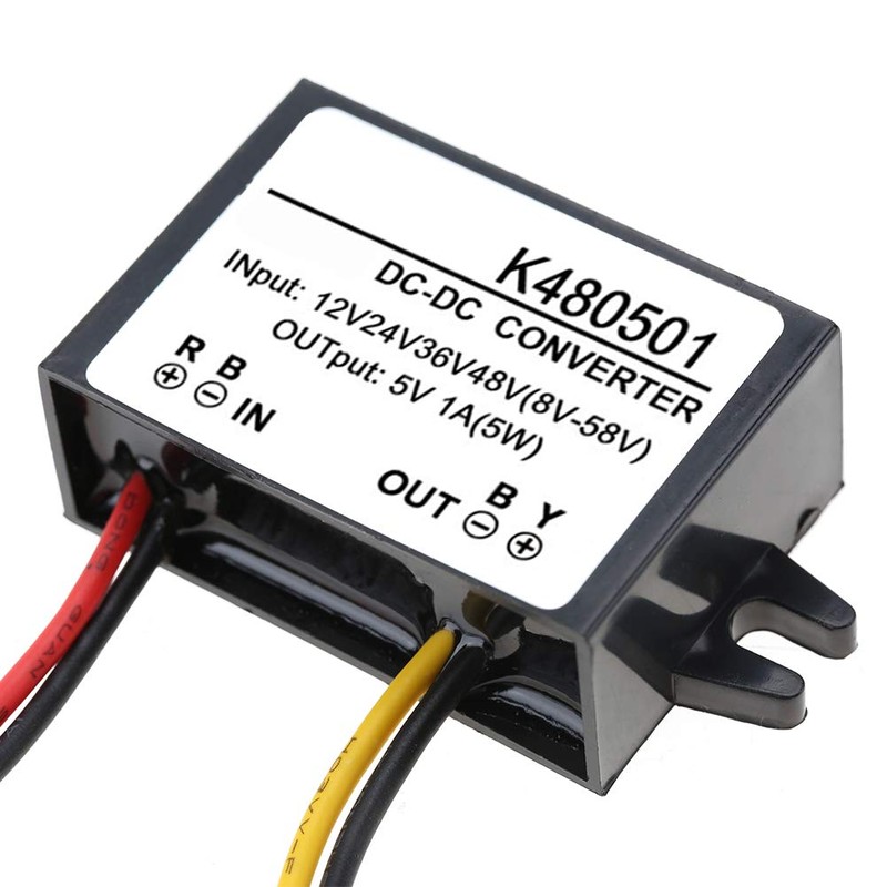 DC-DC 12V/24V/36V/48V to 5V 1A Car Power Converter Buck Voltage
