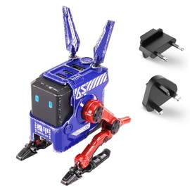 GravaStar Alpha 65W USB C Charger Robot GaN Charger USB C Power Supply 3-Port Fast Charger for iOS, Steam Deck (Blue)