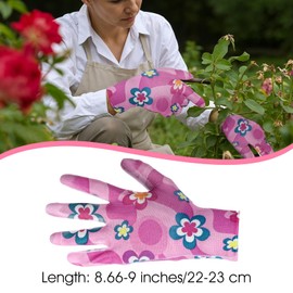 YBEATY 6 Pairs Gardening Gloves Breathable Coated Yard Glove Printed Outdoor Lawn Thorn Proof Hand Protectors Multi purposes Gardening Work Gloves for Women Men Planting Seeding