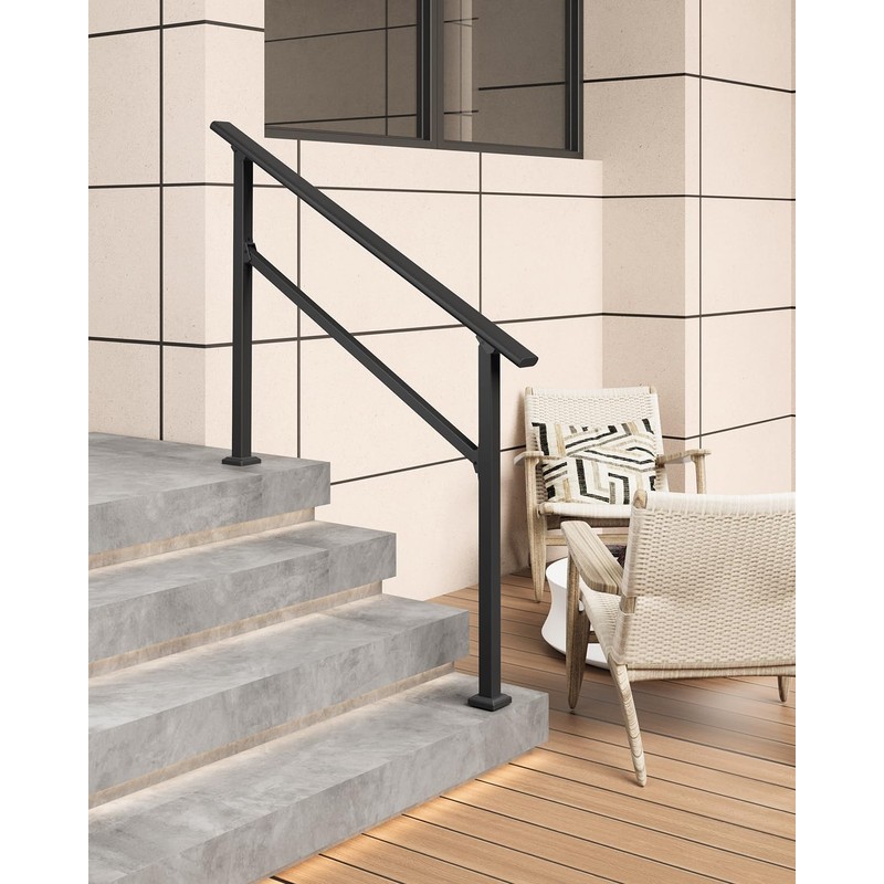 Handrails for Outdoor Steps, Metal Stair Railing Hand Rails, 5