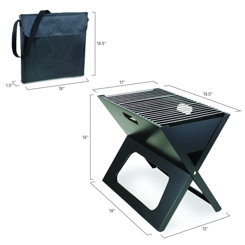 PICNIC TIME X-Grill Portable Grill, Camping Charcoal BBQ for Tailgating,