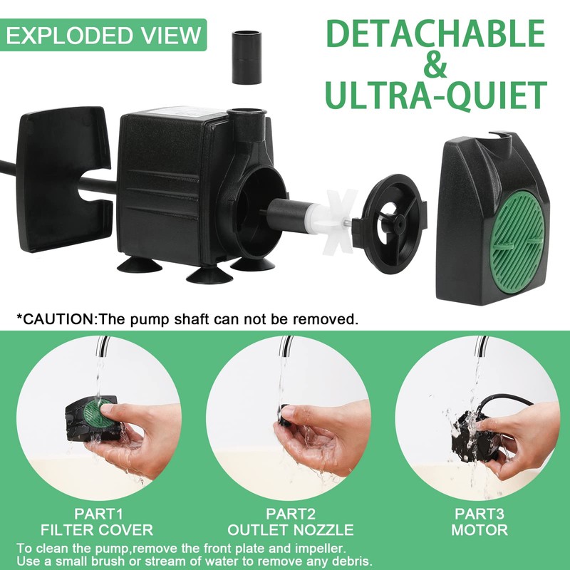 BARST Submersible Water,800GPH Adjustable Pond Fountain Pump Aquarium Pump with