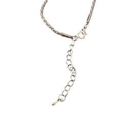 Bijoux By Meera Necklace Genuine Turquoise Stone Charm & Silver Flower 18" NEW