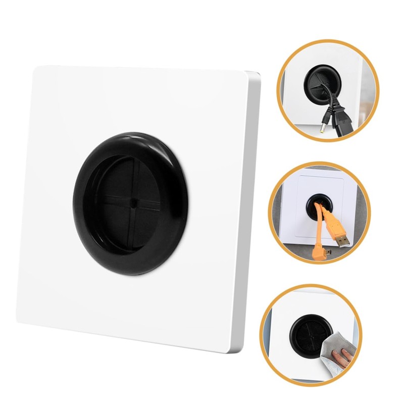 KONTONTY 5pcs Wall Plate Cable Pass Through Cover Rubber Pad