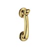 DOOR KNOCKER ON ROSE. POLISHED BRASS
