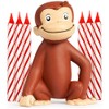 Curious George Cake Topper with 6 Candles - Premium Quality