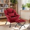 Furlide Lazy Chair with Ottoman, Comfy Fabric Accent Lounge Armchair