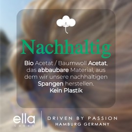 ella cases Freya Hair Clip Medium Round Pearl White Mother of Pearl Colourful Hair Accessories Hair Clips Women for Thick and Thin Hair Shatterproof Made from Sustainable Cotton Acetate