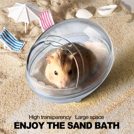 lazYYzal Hamster Bathroom,Hamster Bathtub Box,dust Bath for Hamster,Hamster Sand Bath Container,Hamster Bath,Hamster Bathing Bowl,Transparent Beds,Hamster Bathtub Toilet for Hamster Accessories (L)