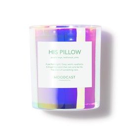Moodcast His Pillow Scented Candle - Aesthetic Candle for Home, Purple Sage, Teakwood & Pine, Clean Coco Wax Blend, Vegan, Paraben Free, 45-Hour Long Lasting Burn - 8oz