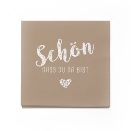 itenga Serviettes Schön dass du da bist 30 x 30 cm 3-Ply Pack of 20 for Communion Confirmation Wedding Christening and Other Celebrations (Latin Macchiato)