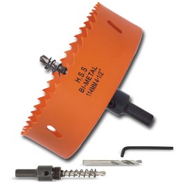 VIKITON 4.5 inch Hole Saw with Arbor for Metal Wood Plastic, 4-1/2 in Bimetal Hole Cutter for Different Project with Smooth and Flat Drilling Edge, Fast Chip Removal