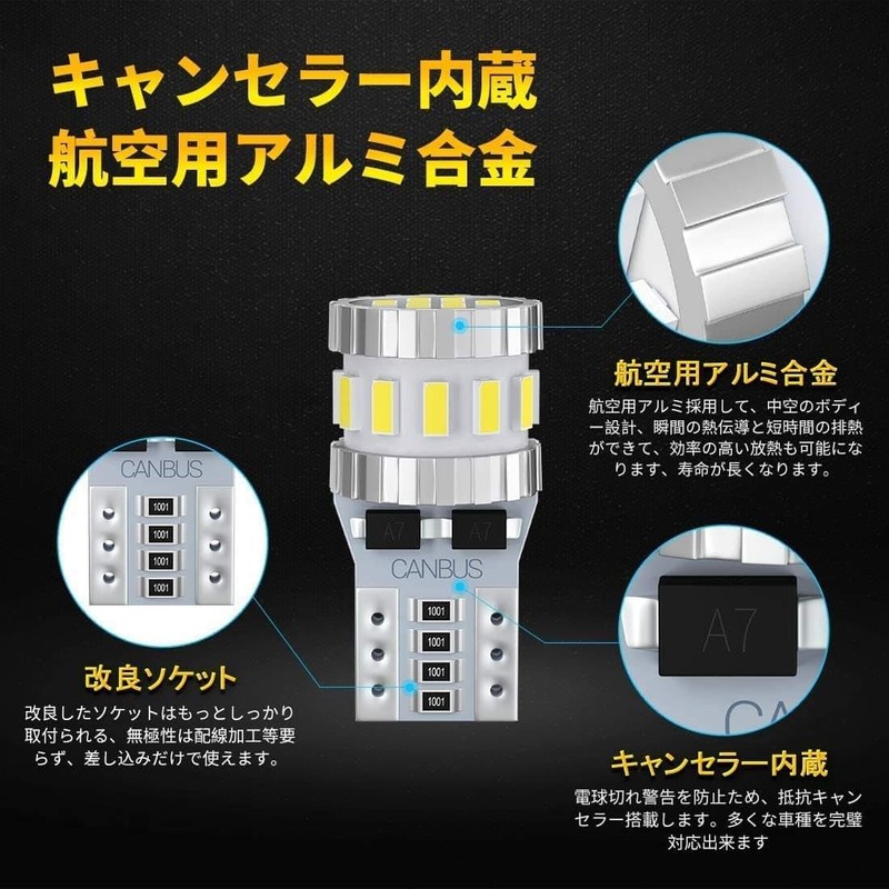 T10 LED White Explosive Light, Built-in Canceller, Position Lamp, License