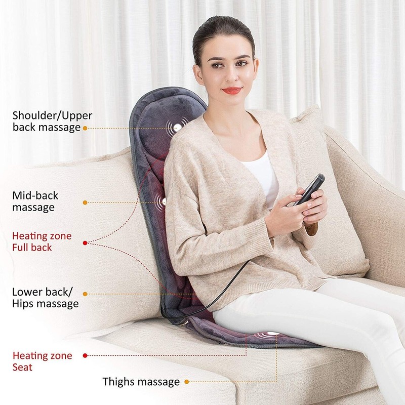 Snailax Massage Car Seat Cover Cushion Warm Heated Universal For