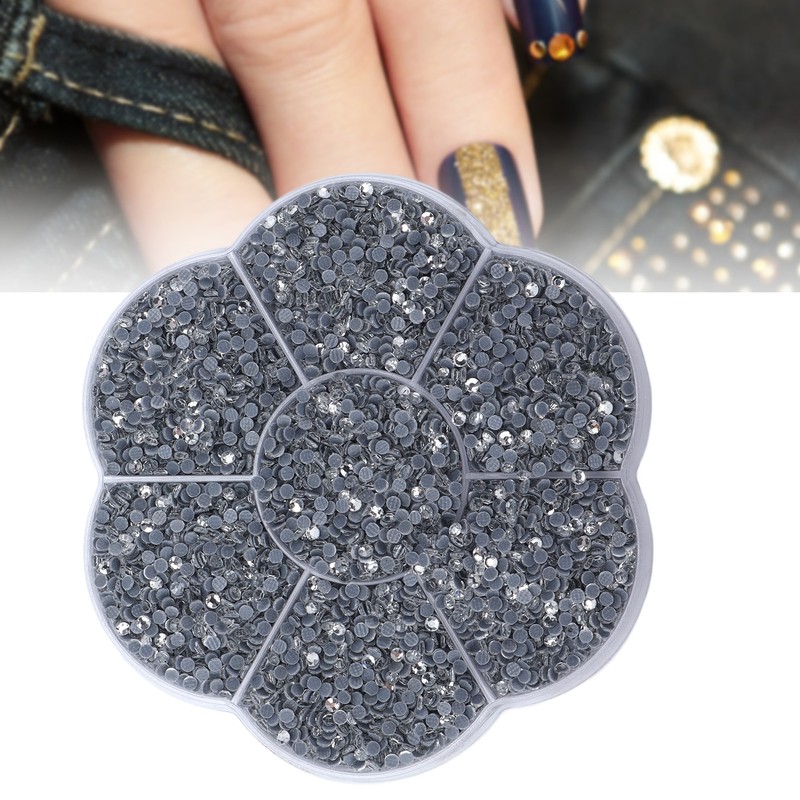 14400Pcs Flat Back Rhinestones Dazzling Colorful DIY Sturdy Iridescent Rhinestones