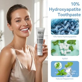 10% Nano Hydroxyapatite Toothpaste - Fluoride Free Mint Toothpaste,Protects and Strengthens Teeth,Natural Cleaning Oral for Adults-4.23 oz(2 Pack)